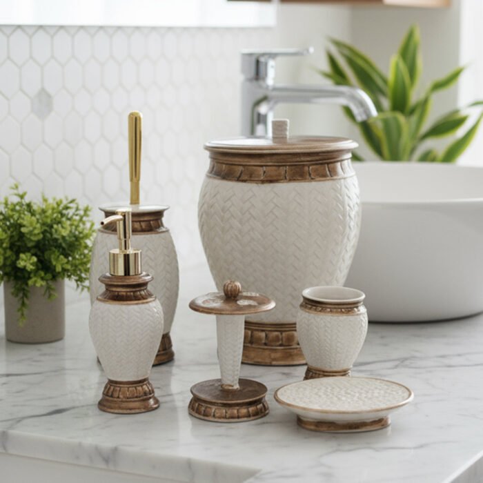 GOLD WEAVE BATH SET (SET OF 6)