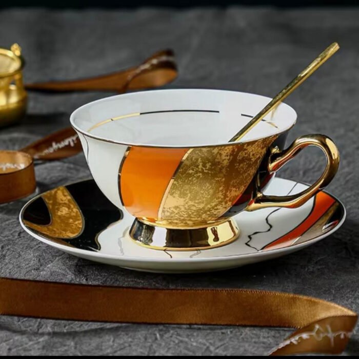 SAFFRON SUNRISE TEA CUP N SAUCER SET