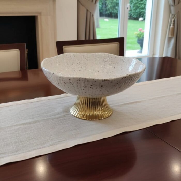 SPECKELED SERVING BOWL